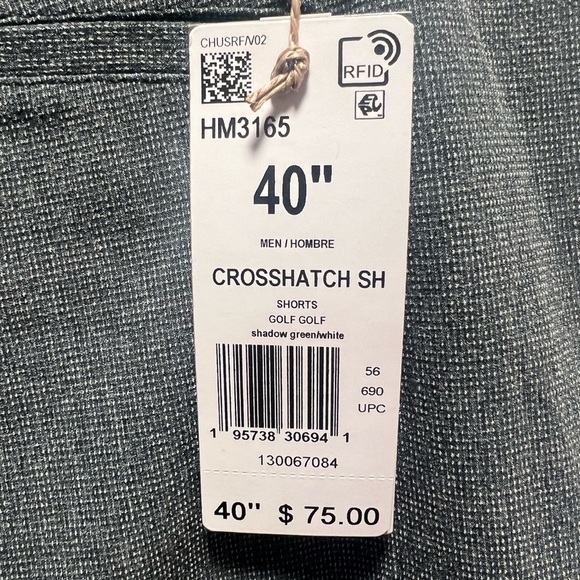 NEW Adidas‎ | Men’s Golf Shorts Crosshatch Shadow Green/White Sz 40 - Picture 3 of 6